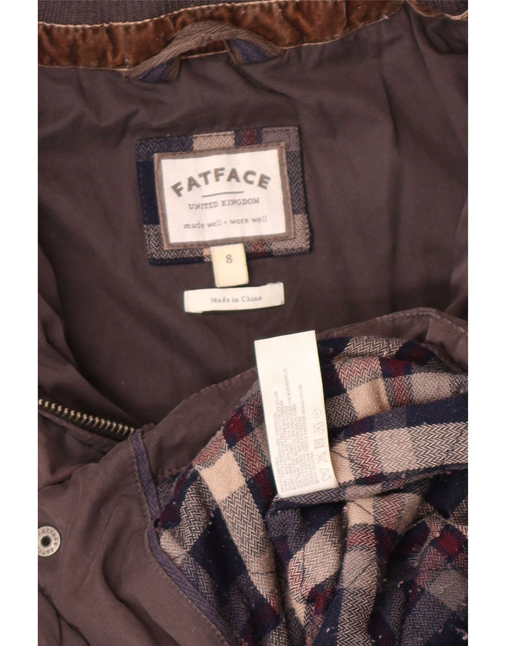 FAT FACE Womens Padded Jacket UK 8 Small Brown Polyester Vintage Fat Face and Second-Hand Fat Face from Messina Hembry 