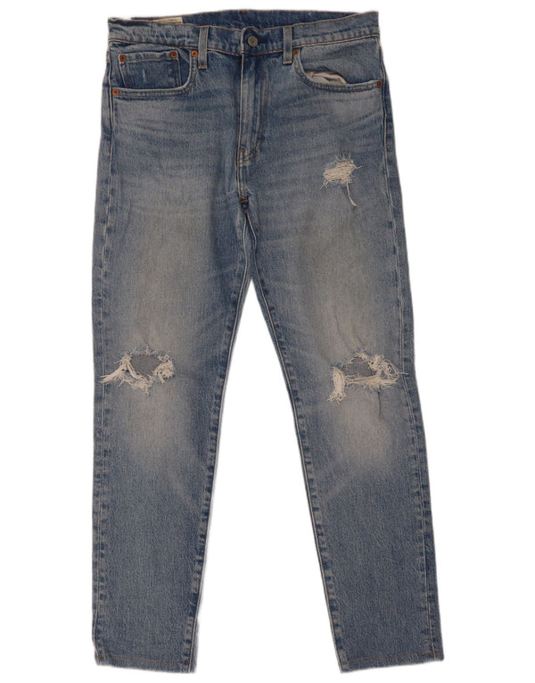 Levi's Mens 512 Vaqueros cónicos delgados desgastados W32 L32 Algodón azul