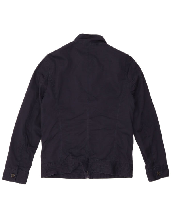 ZARA Chaqueta militar para hombre UK 40 Large Poliéster azul marino