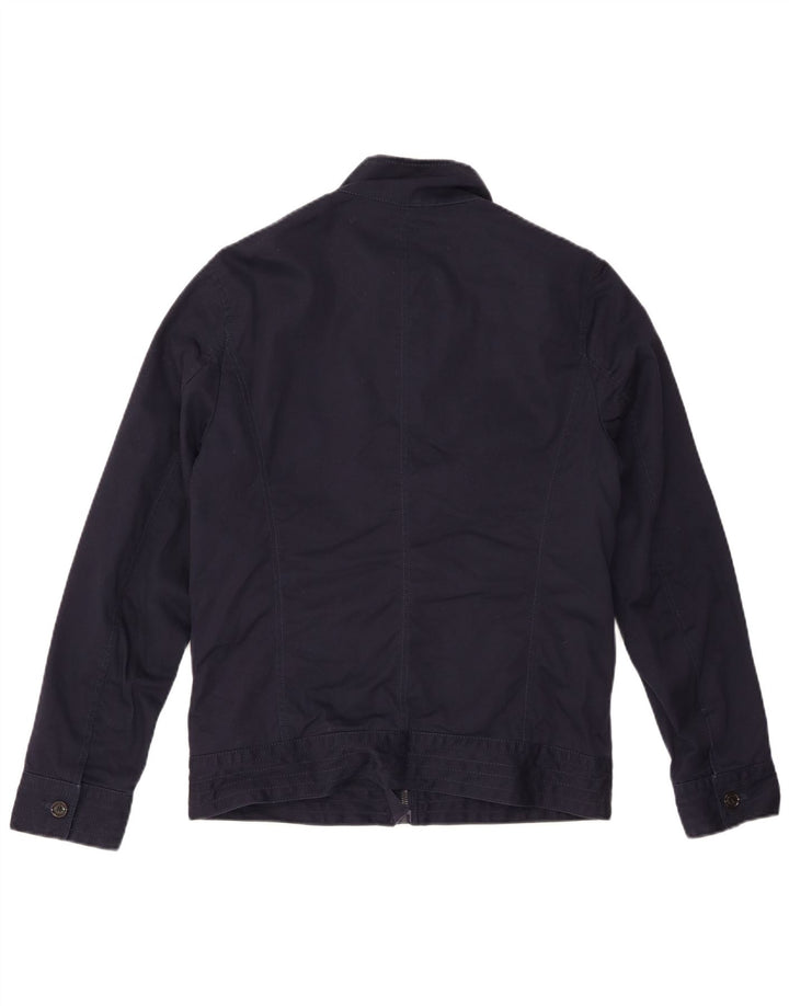 ZARA Chaqueta militar para hombre UK 40 Large Poliéster azul marino