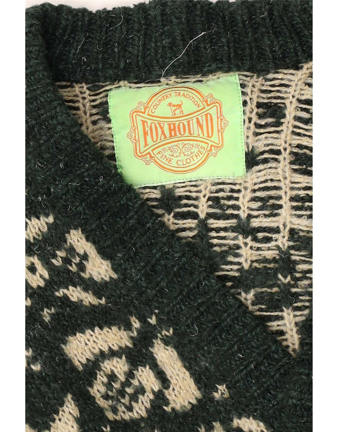 Foxhound - Cárdigan para hombre, color verde medio, Fair Isle