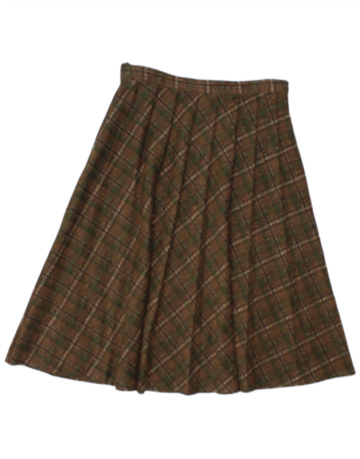 Falda plisada vintage para mujer W26 Small Brown Check