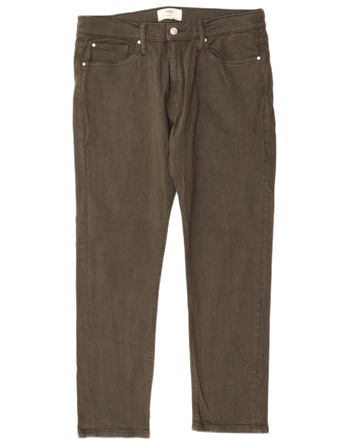 Marks & Spencer Jeans ajustados para hombre W34 L29 Algodón caqui