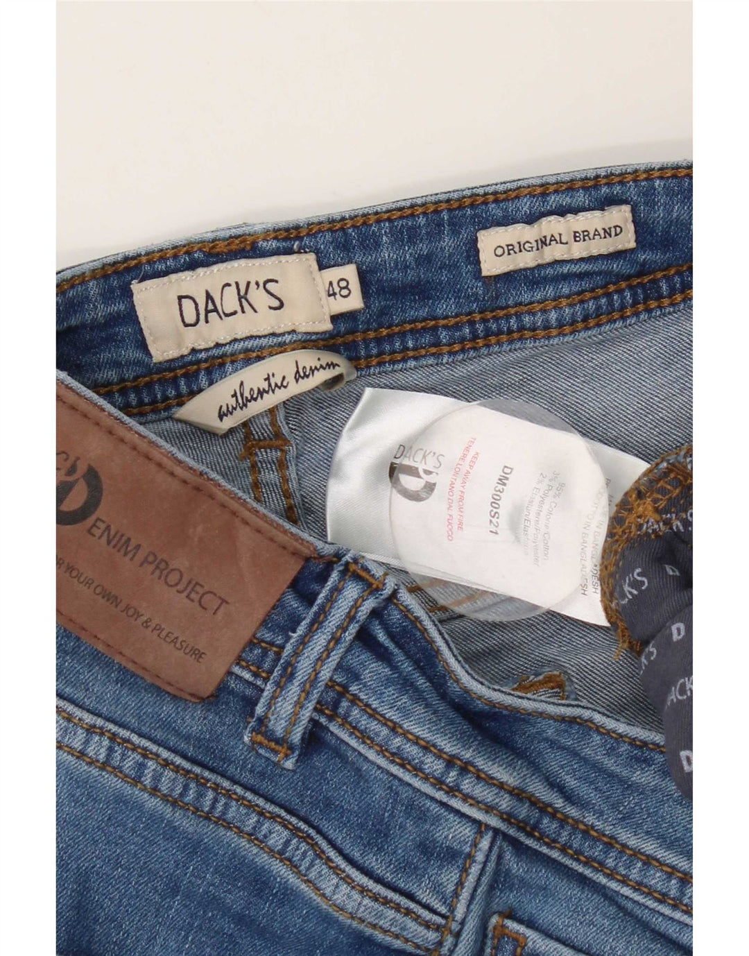 Dack's Jeans ajustados para hombre IT 48 Medium W32 L27 Algodón azul