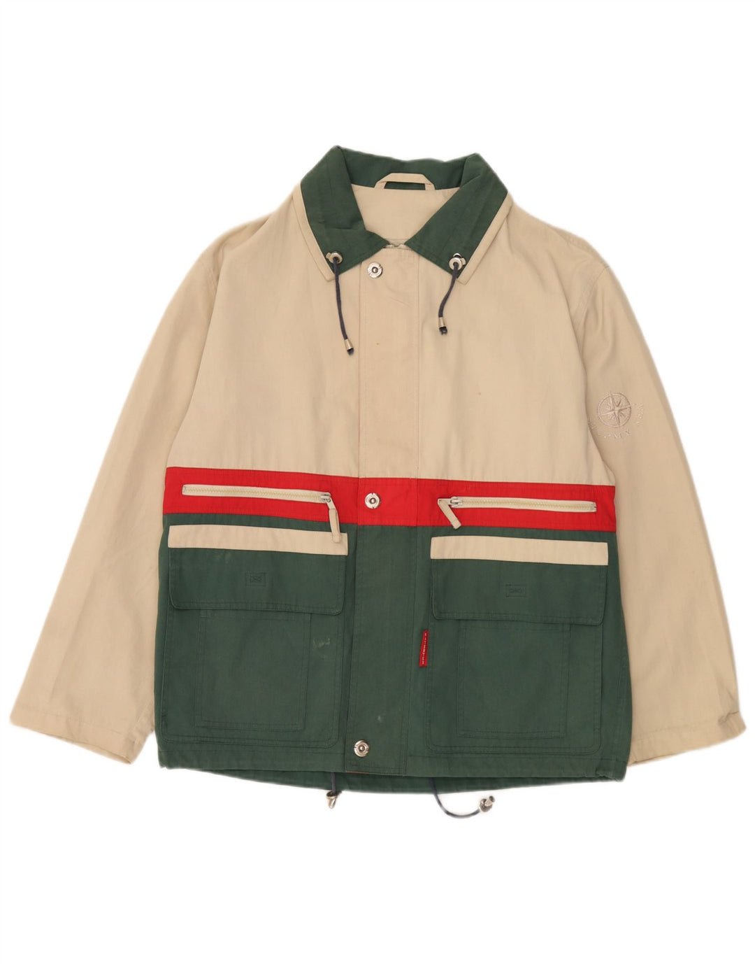 Stormy Sea Chaqueta utilitaria para hombre UK 36 Small Beige Colorblock Poliéster