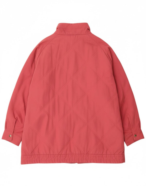 VINTAGE Chaqueta acolchada para mujer Reino Unido 22 3XL Poliéster rosa