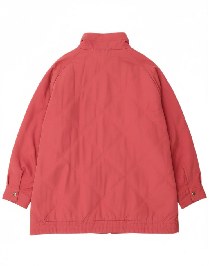 VINTAGE Chaqueta acolchada para mujer Reino Unido 22 3XL Poliéster rosa