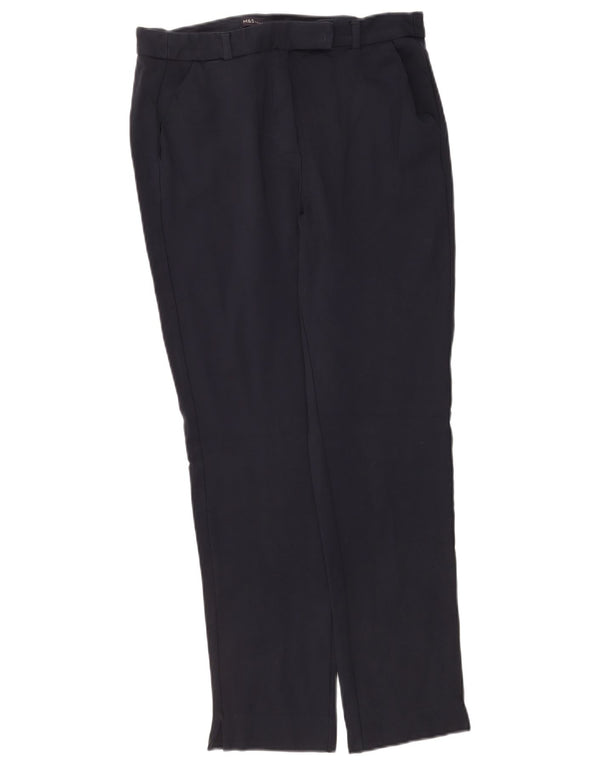 Marks & Spencer Pantalones Casuales para Mujer UK 12 Medium W30 L28 Azul Marino
