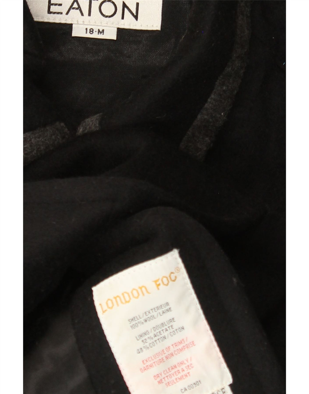 LONDON FOG Abrigo para mujer US 18 2XL Lana negra