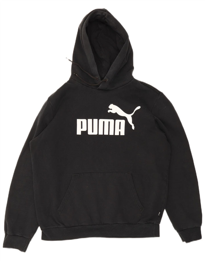 PUMA Jersey con capucha gráfica para hombre Algodón negro mediano