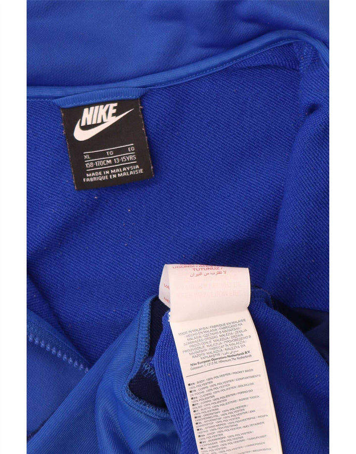 Nike Chaqueta de chándal para niños 13-14 años XL Azul Colorblock Poliéster