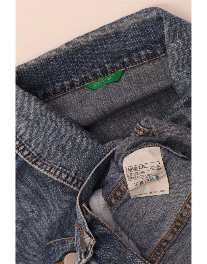 Benetton Chaqueta Vaquera Hombre UK 40 Large Algodón Azul