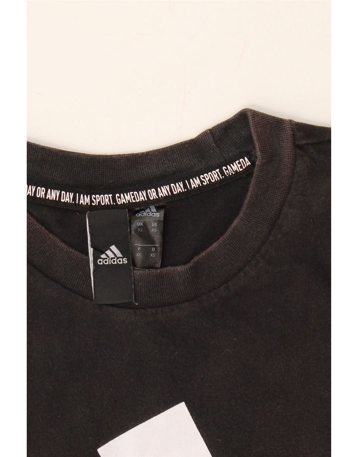 ADIDAS Mens Graphic T-Shirt Top XS Black Vintage Adidas and Second-Hand Adidas from Messina Hembry 