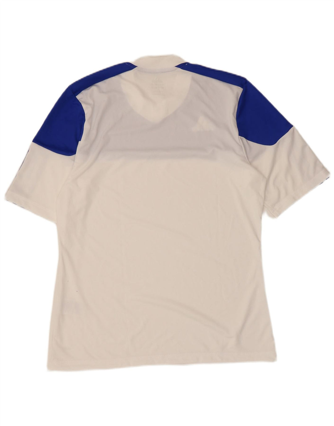 Adidas Hombre Climalite Camiseta Top Medio Blanco Colorblock Poliéster