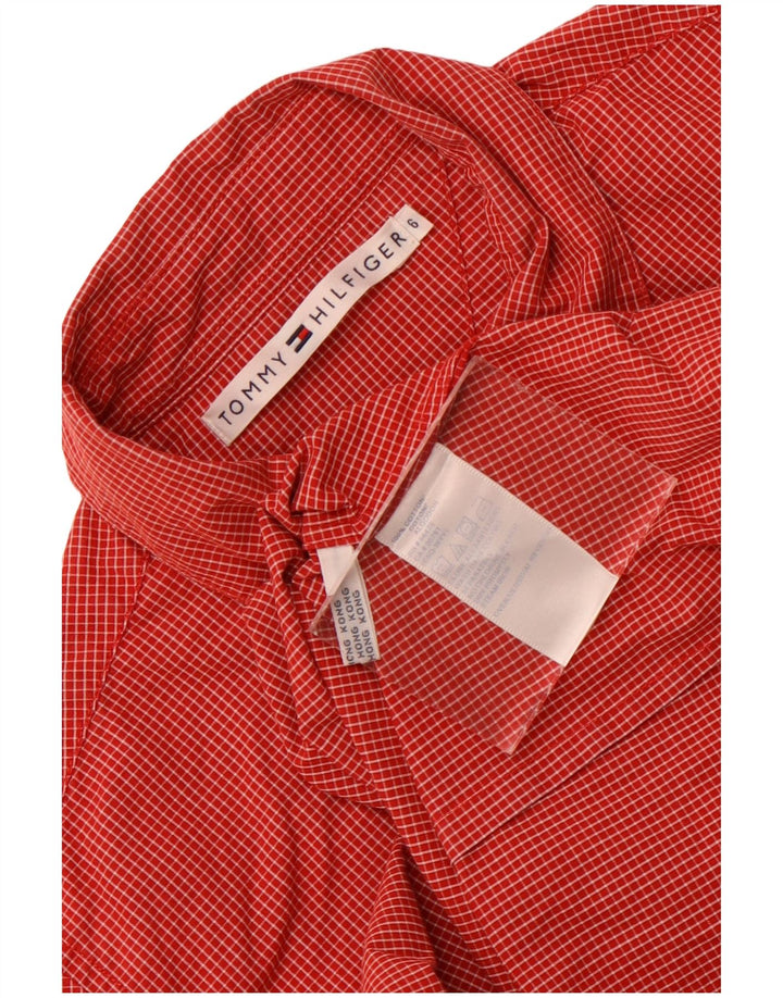 Tommy Hilfiger Camisa para mujer US 6 Medium Red Check Algodón