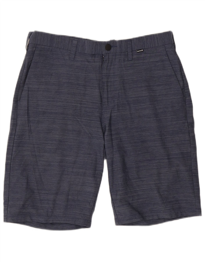 Hurley Pantalones cortos chinos para hombre W32 Poliéster a rayas azul marino mediano