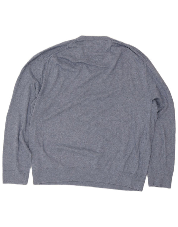 Nautica Jersey con cuello en V para hombre, talla 2XL, algodón azul