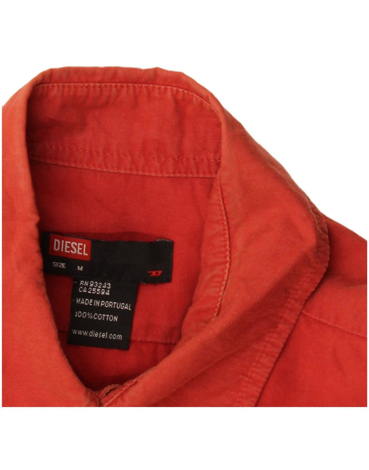 Camisa Diesel Hombre Manga Corta Algodón Rojo Medio