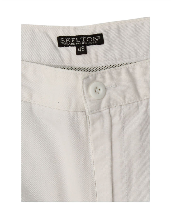 VINTAGE Pantalones cortos chinos para hombre IT 48 Medio W32 Algodón blanco