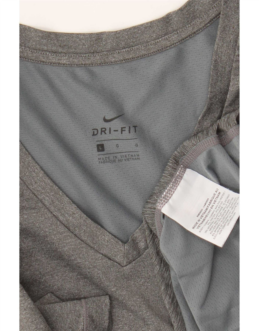 Nike Mujer Dri Fit Camiseta Top UK 40 Grande Gris Poliéster