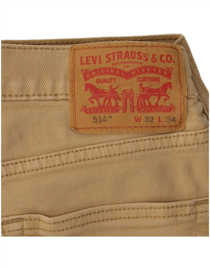 LEVI'S Mens 514 Pantalones Casuales Rectos W32 L31 Algodón Beige