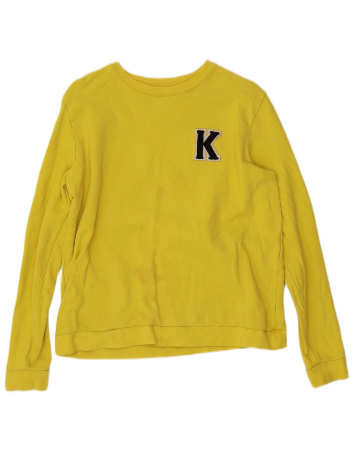 KARL LAGERFELD Sudadera para mujer Jumper UK 40 Grande Algodón amarillo