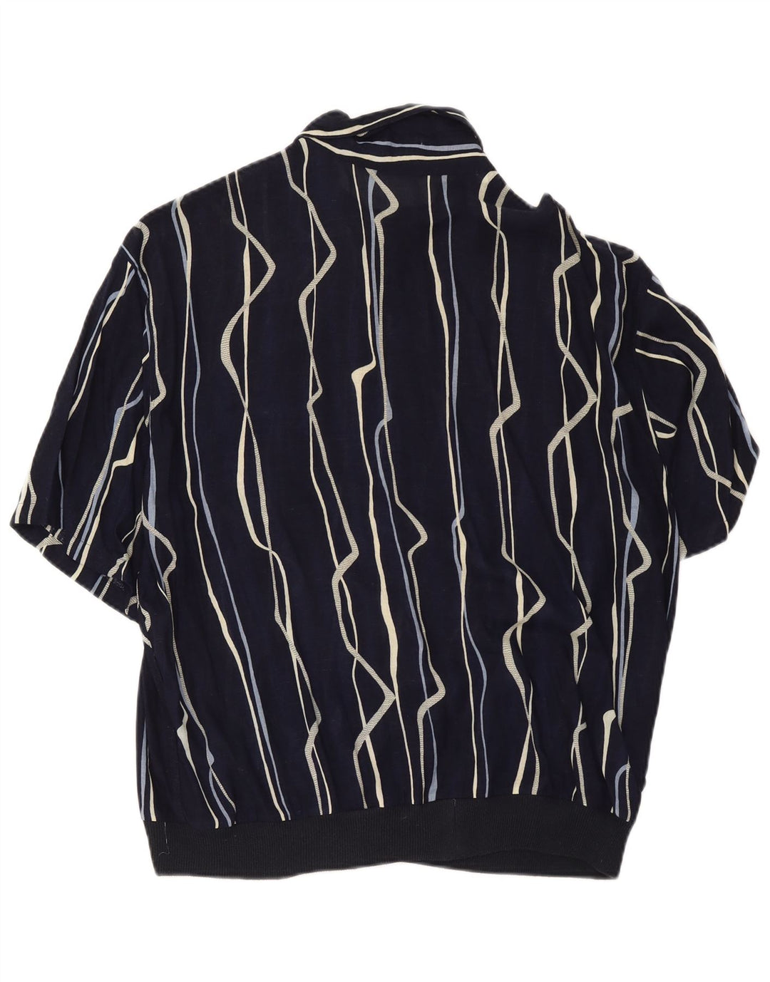 Tilmas Camisa de manga corta para hombre grande azul marino a rayas