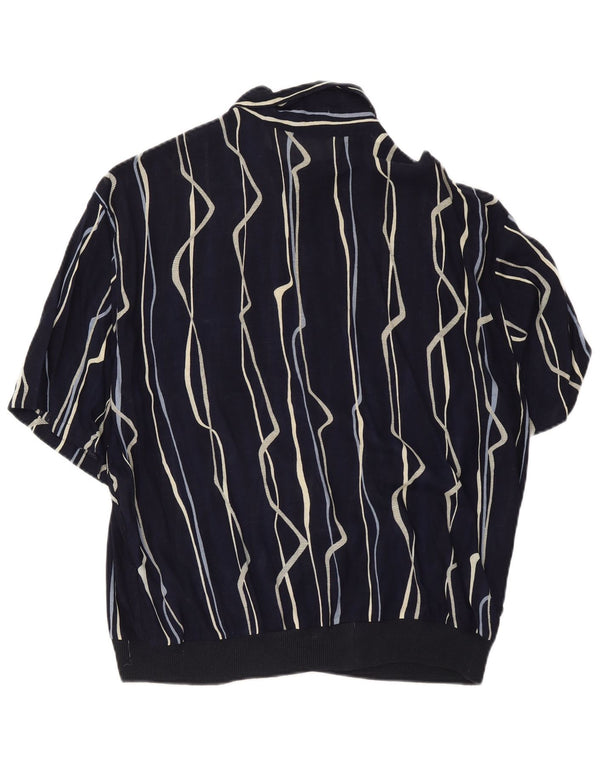 Tilmas Camisa de manga corta para hombre grande azul marino a rayas