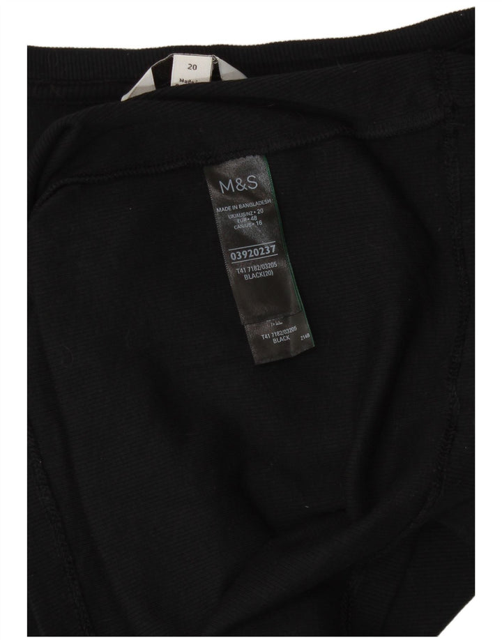 Marks & Spencer Camiseta de manga larga para mujer UK 20 2XL Algodón negro