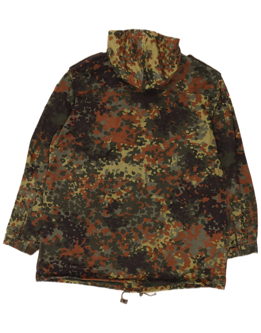 Vintage hombres con capucha chaqueta militar Reino Unido 40 gran camuflaje caqui