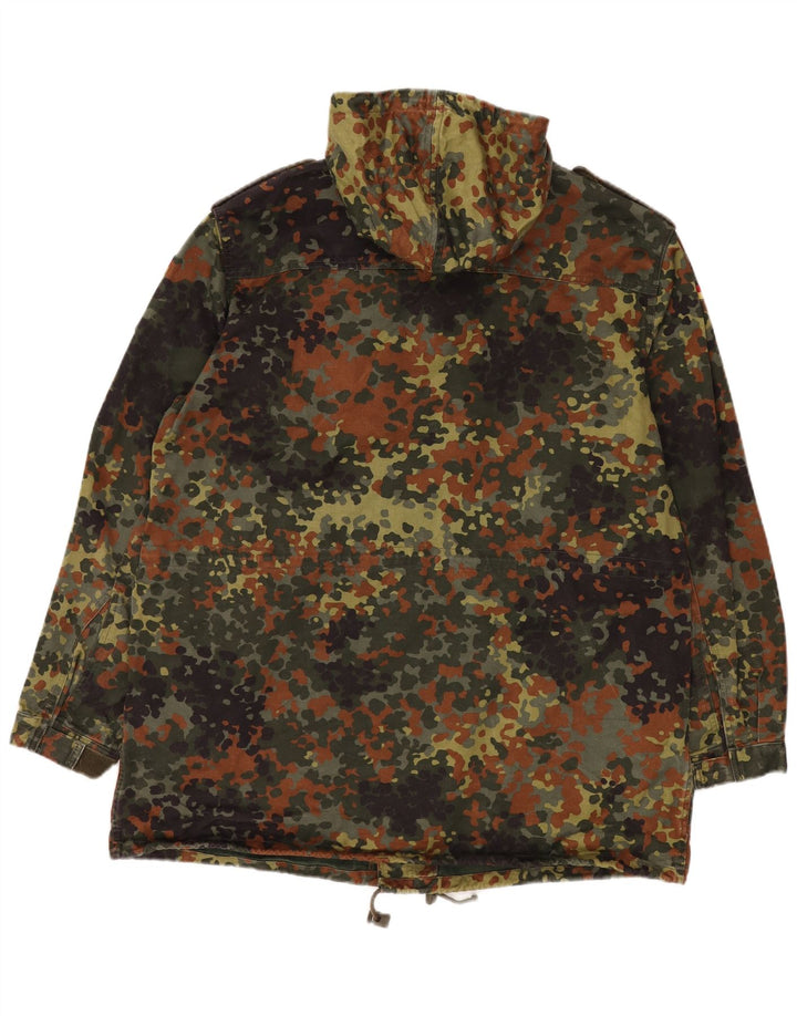 Vintage hombres con capucha chaqueta militar Reino Unido 40 gran camuflaje caqui