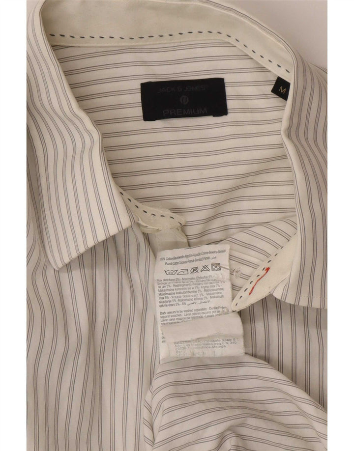 Camisa Jack & Jones Hombre Mediana Algodón Rayas Blancas