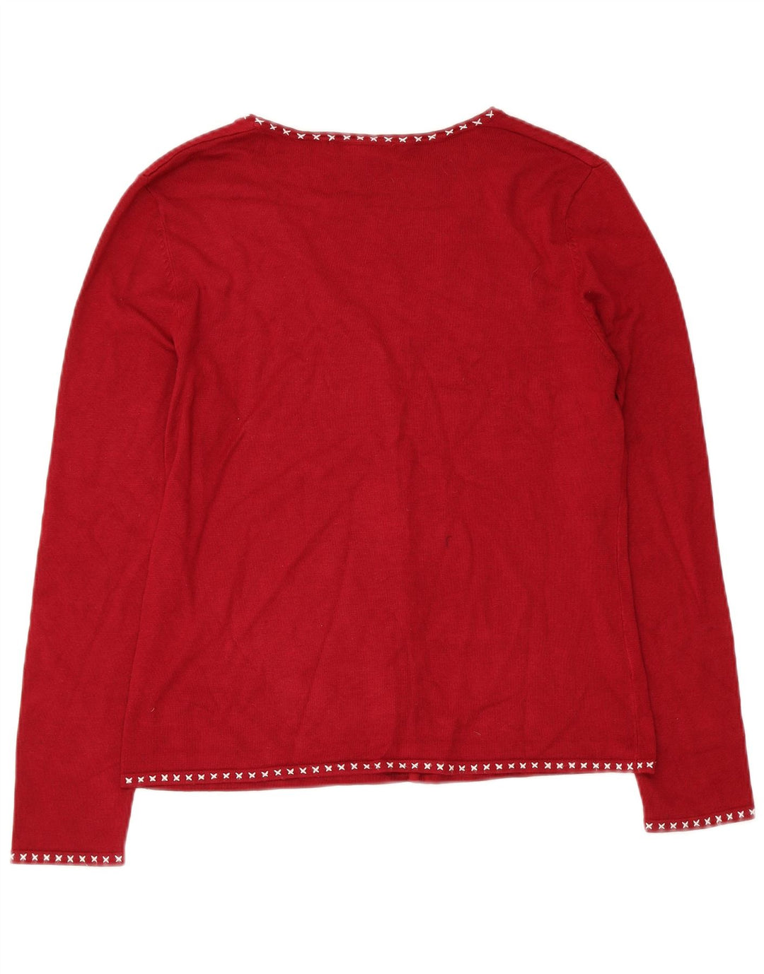 LAURA ASHLEY Suéter tipo cárdigan para mujer UK 40 Viscosa roja mediana