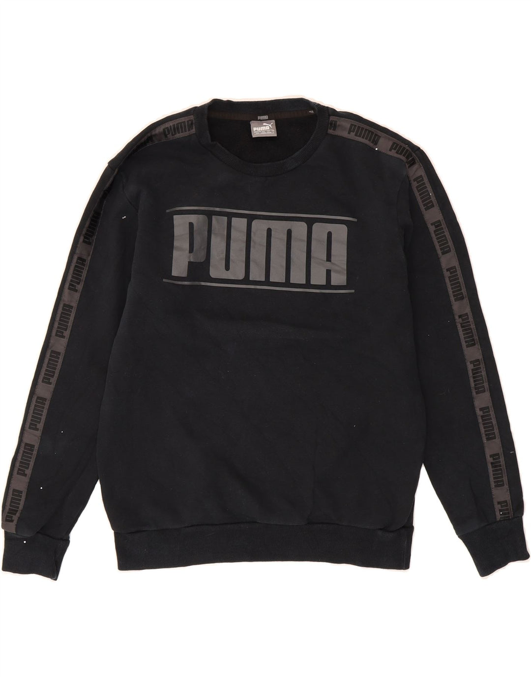 PUMA Mens Graphic Sweatshirt Jumper Small Grey Cotton Vintage Puma and Second-Hand Puma from Messina Hembry 