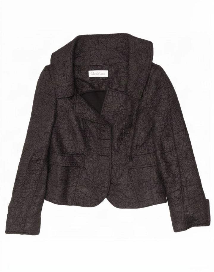 Max Mara Chaqueta tipo blazer abierta corta para mujer Reino Unido 40 Mediano Poliéster negro