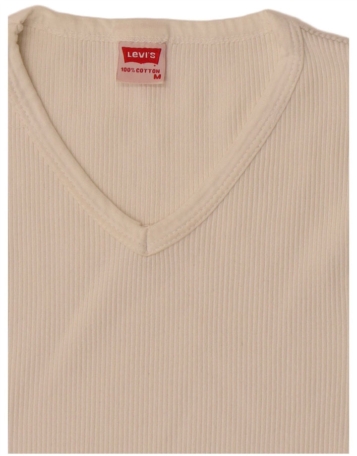Levi's Camiseta para mujer Top UK 12 Medium White Cotton