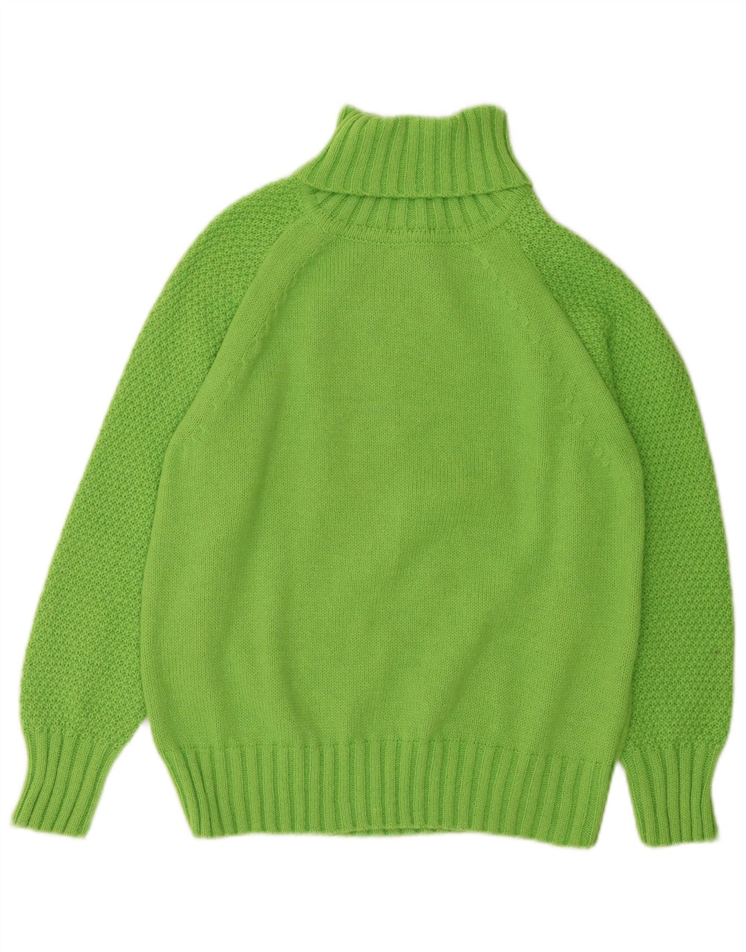 Vintage mujeres oversize roll cuello jersey suéter Reino Unido 10 pequeño verde