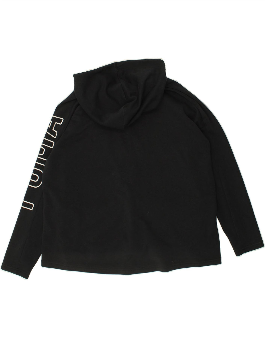 PUMA Womens Oversized Graphic Zip Hoodie Sweater UK 8 Small Black | Vintage Puma | Thrift | Second-Hand Puma | Used Clothing | Messina Hembry 