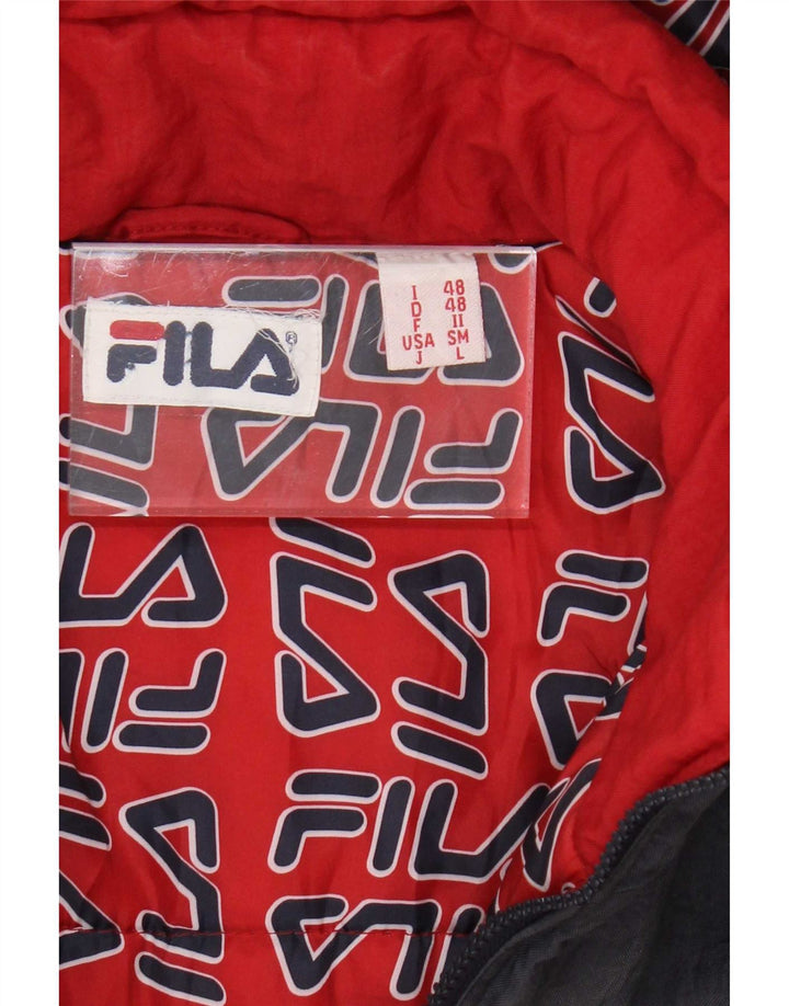 Fila Chaqueta cortavientos con capucha para hombre IT 48 Medium Azul marino Colorblock