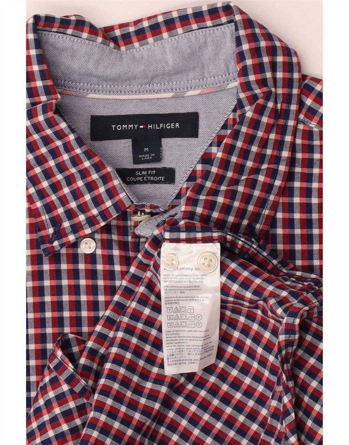 Camisa Tommy Hilfiger Slim Fit de algodón a cuadros multicolor mediano para hombre