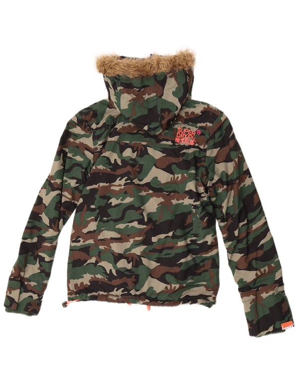 Superdry Chaqueta Cortavientos Windcheater para Mujer Reino Unido 10 Small Verde Camuflaje