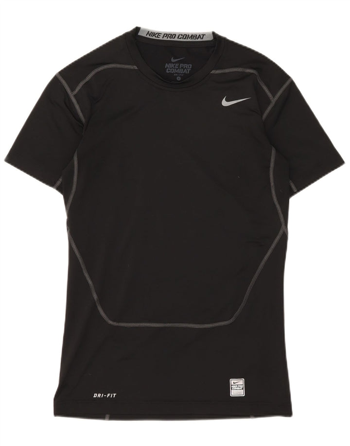 NIKE Mens Dri Fit Graphic Camiseta Top Grande Negro