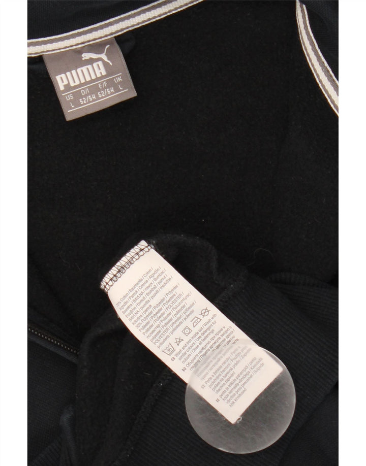 Puma - Chaqueta de chándal para hombre, talla grande, algodón negro