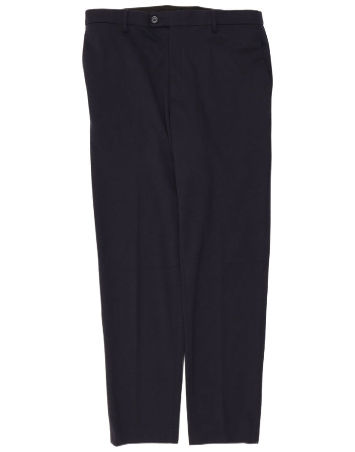 Traje vintage para hombre de 2 botones y 2 piezas IT 54 2XL W34 L30 Poliéster azul marino