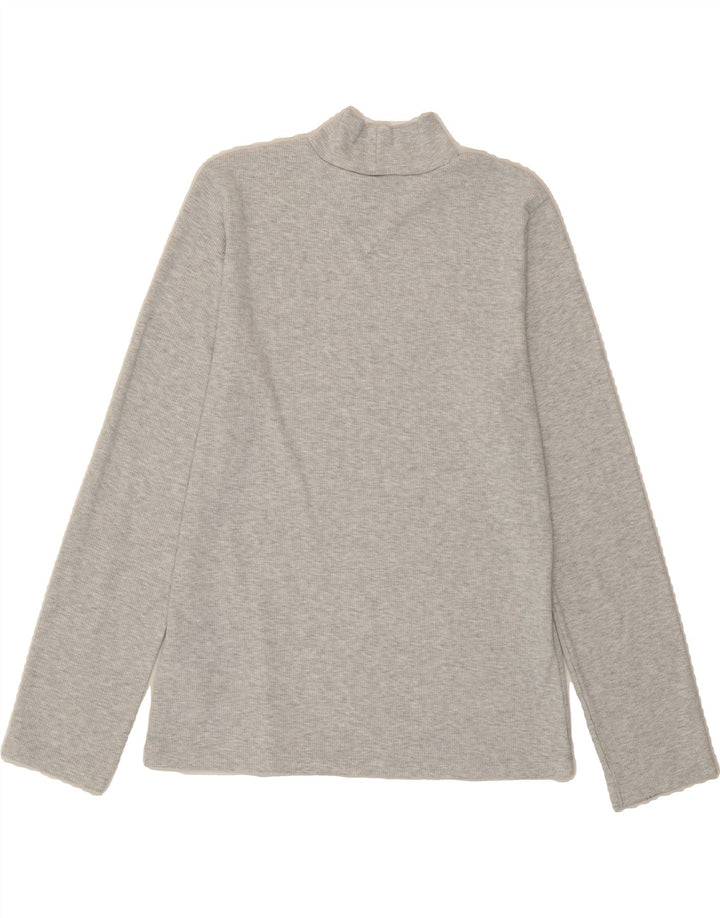 TOMMY HILFIGER Womens Top Long Sleeve UK 14 Large Grey Polyester Vintage Tommy Hilfiger and Second-Hand Tommy Hilfiger from Messina Hembry 