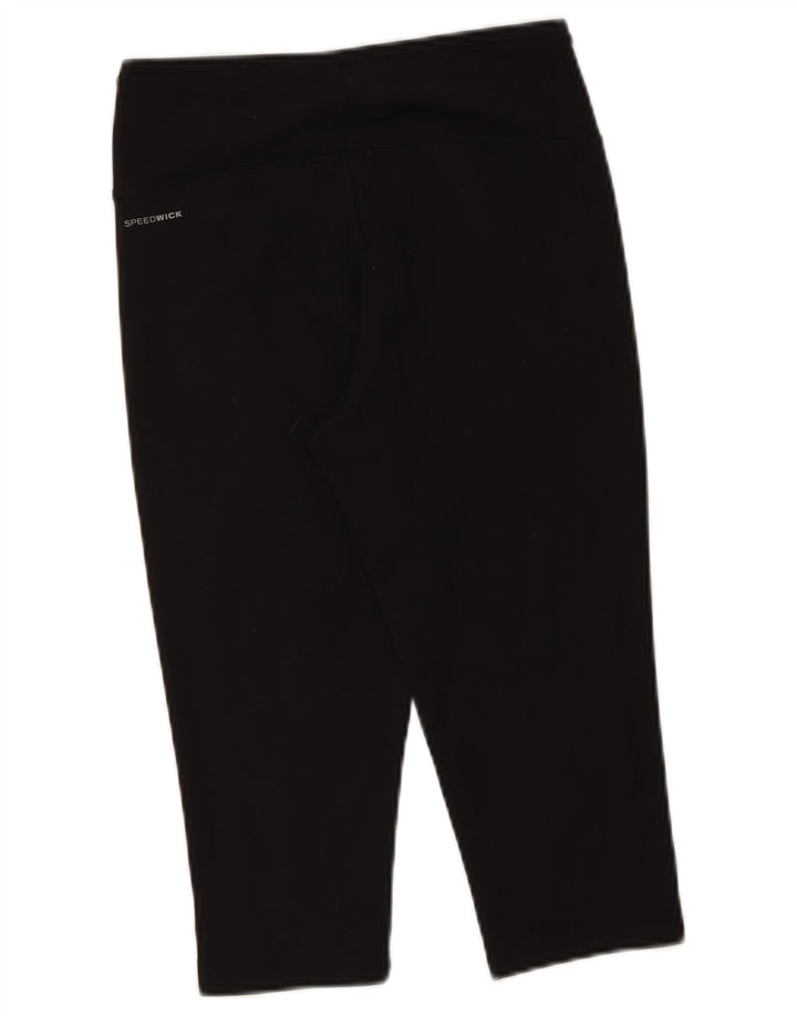 Reebok Leggings Capri para Mujer Reino Unido 8/10 Pequeño Poliéster Negro
