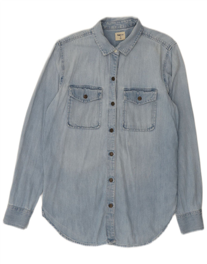 Camisa vaquera extragrande para mujer Gap UK 6 XS Algodón azul