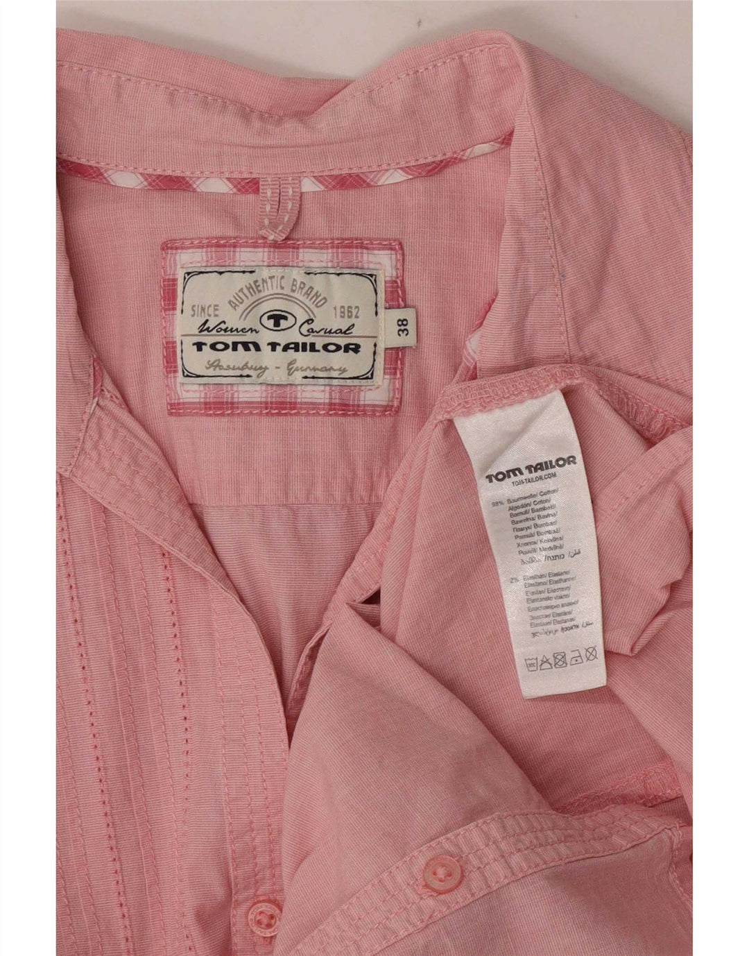 Camisa de esmoquin para mujer Tom Tailor EU 38 Algodón rosa medio