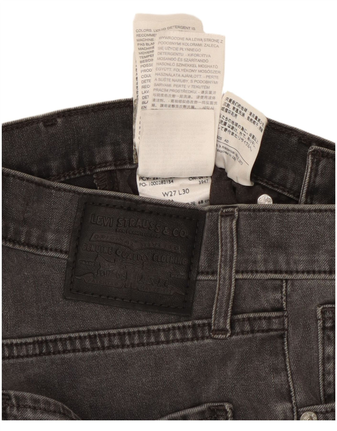 LEVI'S Vaqueros súper ajustados Mile High para mujer W27 L30 Algodón gris