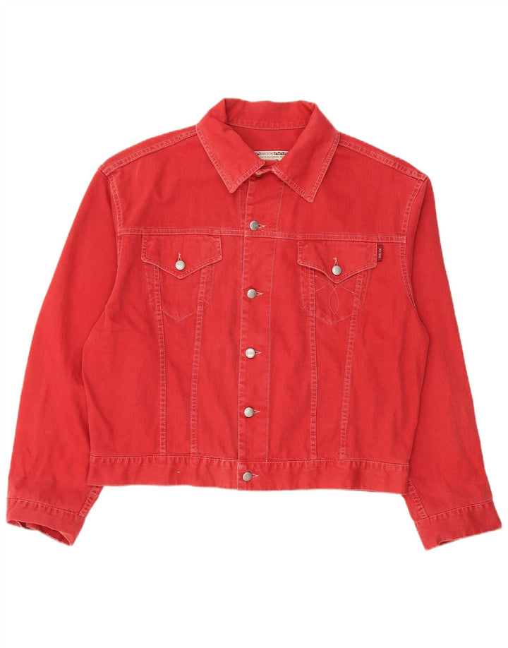 Sisley Chaqueta vaquera para hombre UK 38 Algodón rojo mediano